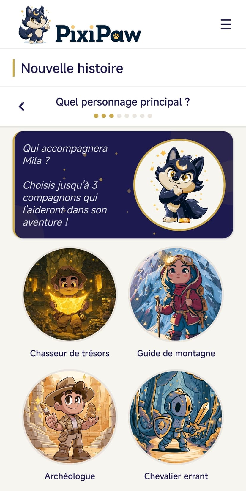 Choix des personnages