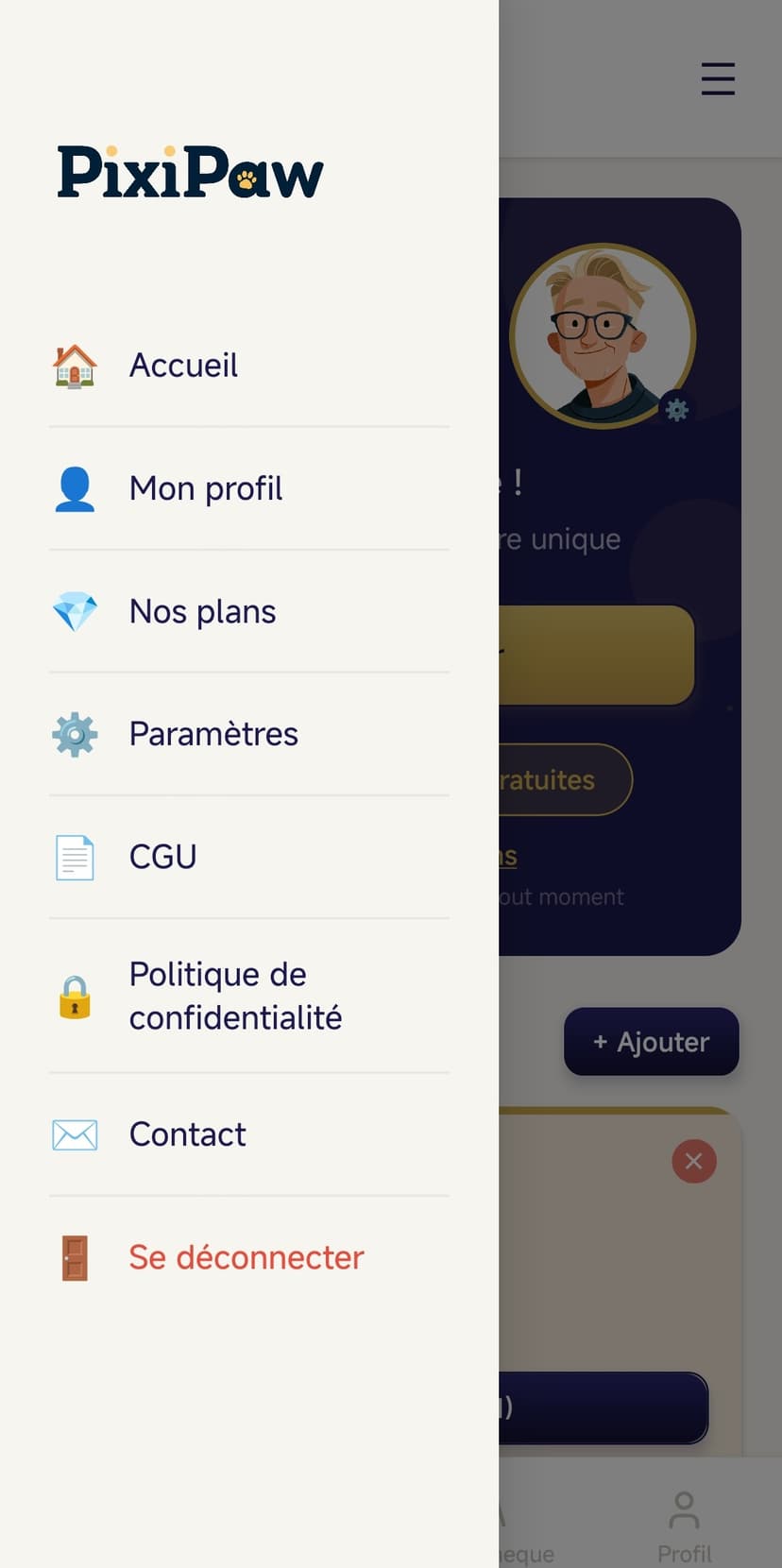 Menu de navigation